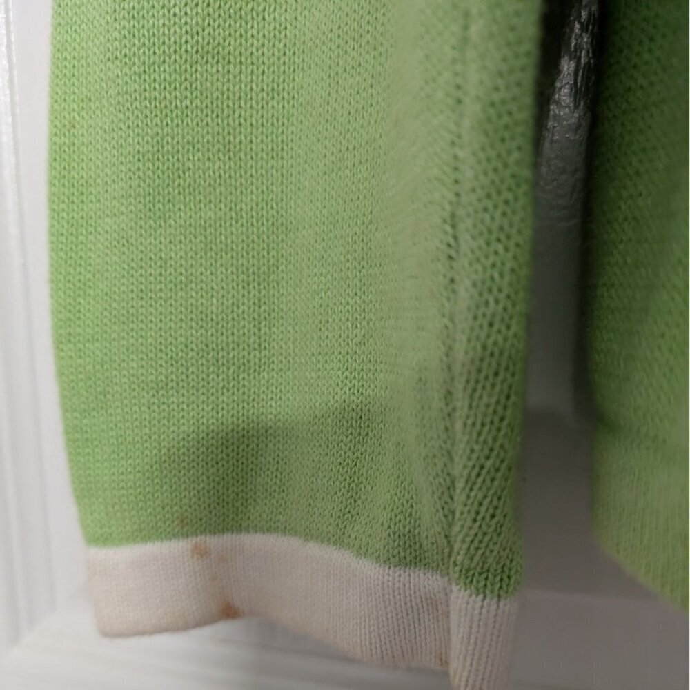 Vintage Bobbie Bell Dog Cardigan Womens Size Large Green Embellished Sweater - Picture 14 of 15